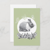 Vouw het konijn af. Potlood tekening Bedankkaart (Voorkant / Achterkant)