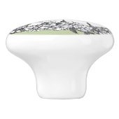 Vouw het konijn af. Potlood tekening Keramische Knop (Zijkant)