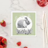 Vouw het konijn af. Potloodtekening. Servet (Insitu)