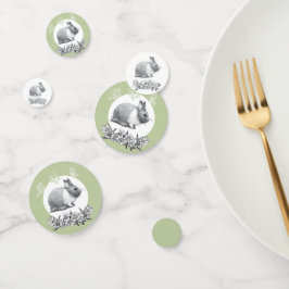 Vouw het konijnenkonijnenkonijn. Potloodtekening. Confetti