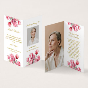 Vouw Tulpen Foto Rouw Kaart Visitekaartjes