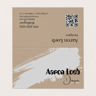 Vouw Visitekaartjes Rustiek Kraft met QR Code