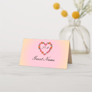 Vouwbare roze en oranje rozen trouwkaart