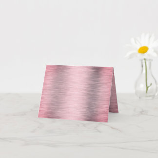Vouwbare Roze RVS Wenskaart Metaalachtig Kaart