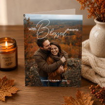 Vouwbare Thanksgiving Kaart, Elegante Lettertypogr