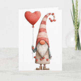 Vouwbare wenskaart-Schattige Valentijnskabouter Kaart