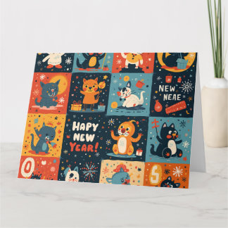 Vouwbare wenskaart voor Nieuwjaar Kaart