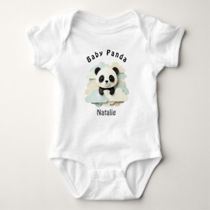 Vouwde Baby Panda Mooie Origami Romper