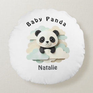 Vouwde Baby Panda Mooie Origami Rond Kussen