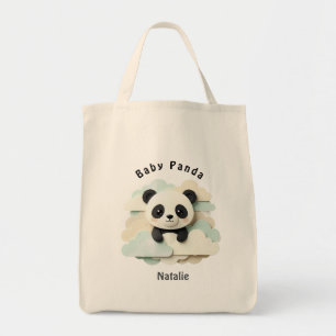 Vouwde Baby Panda   Mooie Origami  Tote Bag