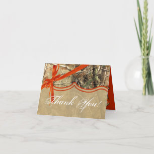Vouwde Bedankkaart Jacht Camouflage Oranje