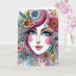 Vouwkaart met fantasievol ontwerp kaart