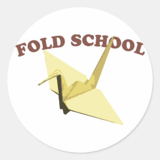 Vouwschool (Origami) Ronde Sticker