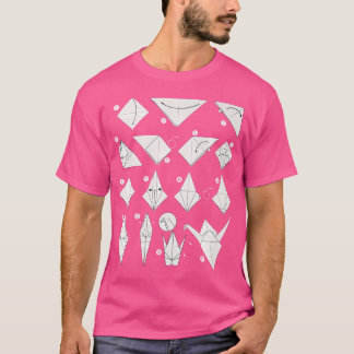 Vouwstappen Papieren kraan Origami T-shirt