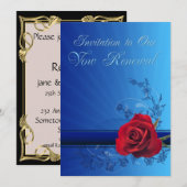 Vow invitation de renouveau avec une rose rouge d' (Devant / Derrière)