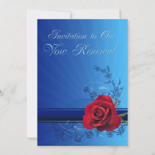 Vow invitation de renouveau avec une rose rouge d'