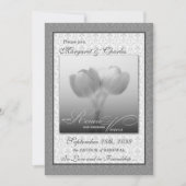 Vow Renewal Ceremony Silver Damask en Tulips Kaart (Voorkant)