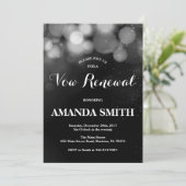 Vow Renewal Invitation Card Silver Glitter Kaart (Staand voorkant)