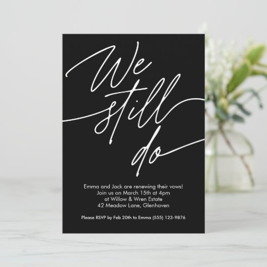 Vow Renewal Invitations Script simple (Debout devant)