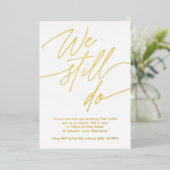 Vow Renewal Invitations Simple Gold Foil Folie Uitnodiging (Staand Voorkant)
