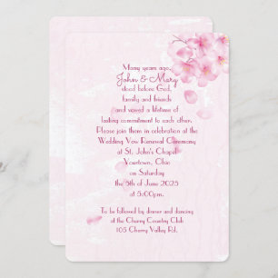 Vow Renewal roze cherry blossom nodig Kaart