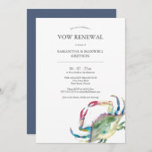 Vow Renouvellement Anniversaire Invitations Plage (Devant / Derrière)