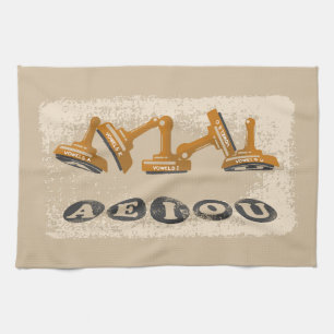 Vowels AEIOU Engelse taal Theedoek