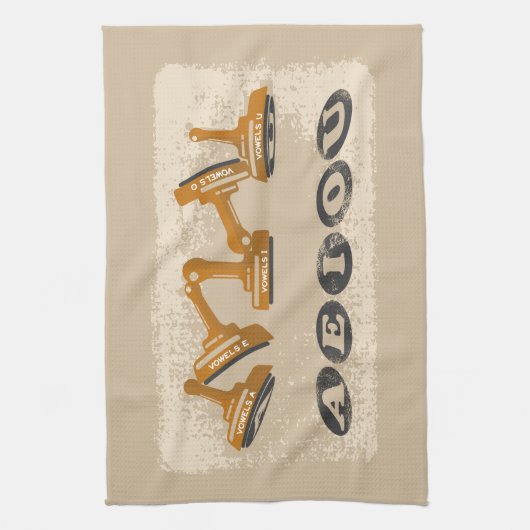 Vowels AEIOU Engelse taal Theedoek (Verticaal)