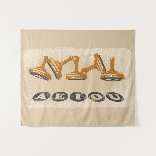 Vowels AEIOU Engelse taal Wandkleed (Voorkant (horizontaal))