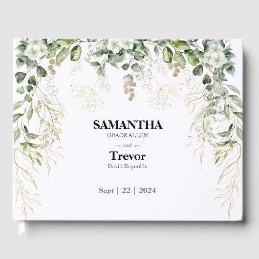 Vows d'or : Un livre d'hôtes Mariage botanique (Recto)