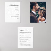 Vows et photo du Mariage du couple marié (Recto)