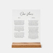 Vows Mariage acrylique Keepsaké Afficher cadeau d' (Recto)