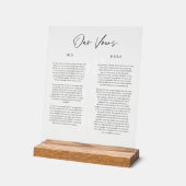 Vows Mariage acrylique Keepsaké Afficher cadeau d' (Angle)