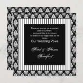 Vows mariages renouvelés - Invitation - Blanc Noir (Devant / Derrière)