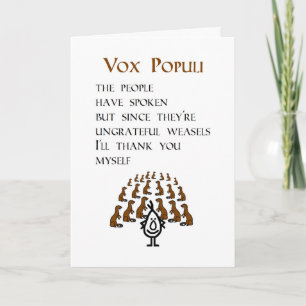Vox Populi, een grappig bedankgedicht Kaart