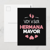 Voy a ser hermana mayor briefkaart (Voorkant / Achterkant)