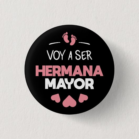 Voy a ser hermana mayor ronde button 3,2 cm (Voorkant)