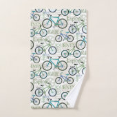 Voyage à bicyclette bleu et blanc (Serviette à main)