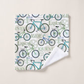 Voyage à bicyclette bleu et blanc (Gant de toilette)