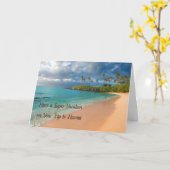Voyage à Hawaii avec carte Pittoresque de plage (Fleur jaune)
