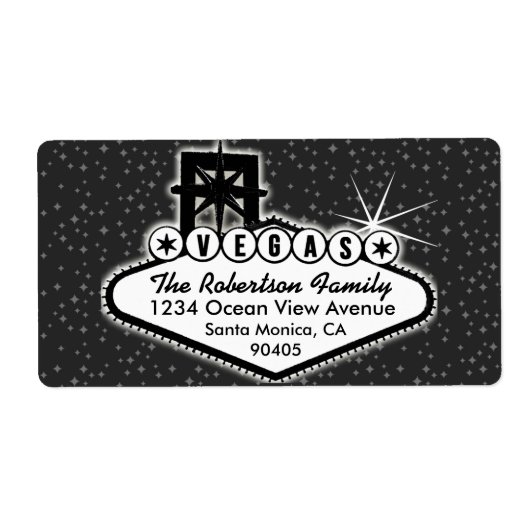 VOYAGE À Las Vegas AVEC Étiquette de adresse étoil (Devant)