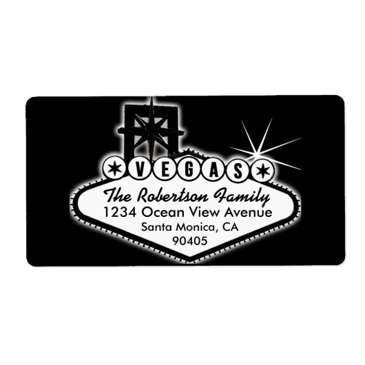 VOYAGE À Las Vegas AVEC Étiquette de adresse étoil (Devant)