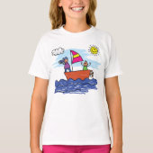 Voyage à voile Illustration Voilier T-shirt bateau (Devant)
