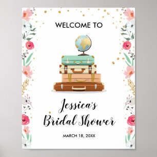 Voyage Affiche de bienvenue de douche nuptiale Mll