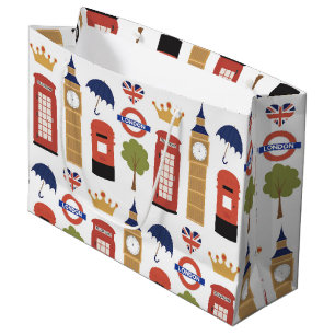 voyage amusant à Londres motif Grand sac cadeau