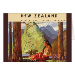 Voyage Ancien, Femme Autochtone Paysage Nouvelle-Z