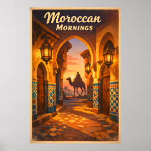 Voyage au Maroc Vintage - Affiche Matins Marocains