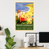 Voyage Australie Poster vintage (Bureau à domicile)