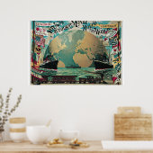 Voyage autour du monde poster (Keuken)