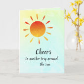 Voyage Autour Du Soleil Paisible Carte Zen Anniver (Fleur jaune)